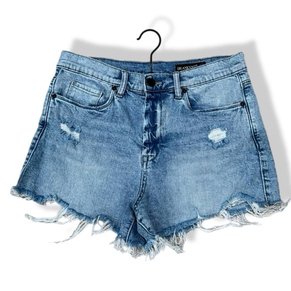 BLANKNYC Designer Denim Jean Shorts Beachy Raw Hem Womens Sz 30 Light Wash - Picture 2 of 9